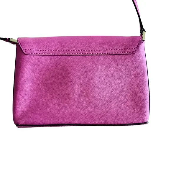 Kate Spade Newbury Lane Sally Crossbody Purse Hot Pink Saffiano Leather - Picture 9 of 11